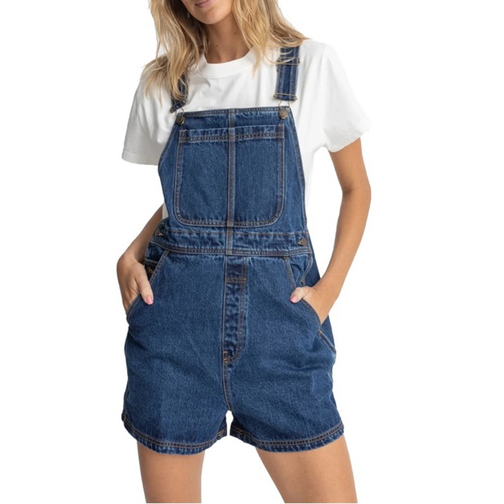 Rhythm Blue Denim Overalls Relaxed Easy Fit